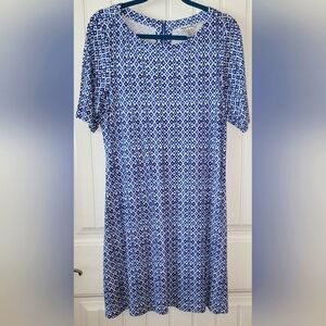 Tommy Bahama Blue Pattern Dress Sz Large
